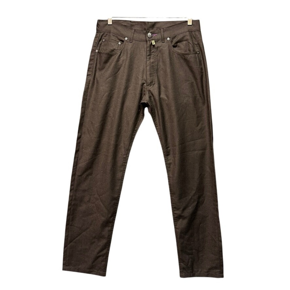 Scott James Mens 100% Wool 5-Pocket Pants Brown Straight Leg Size 32/48cm